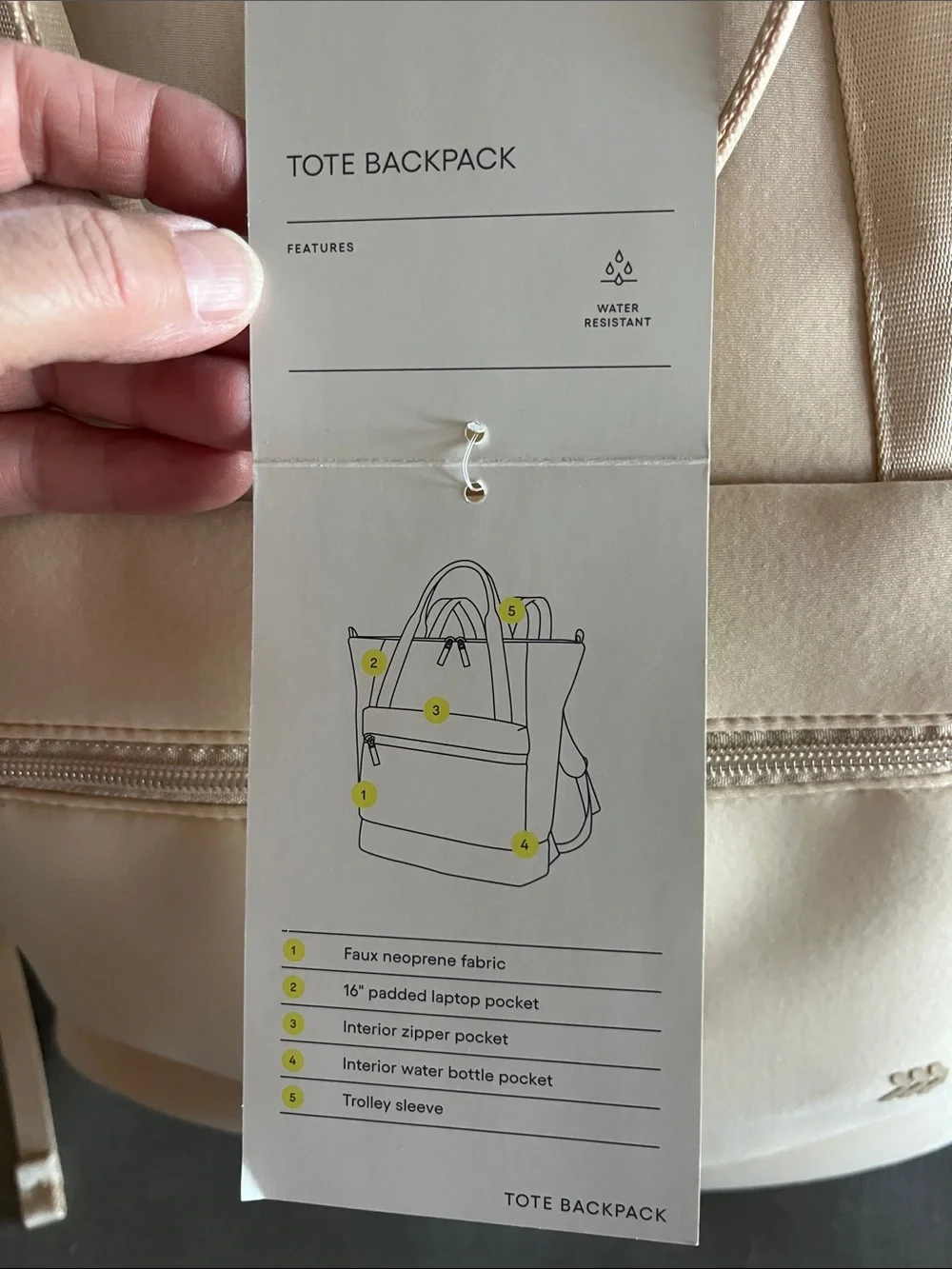 all in motion Cream Tote-Style Backpack